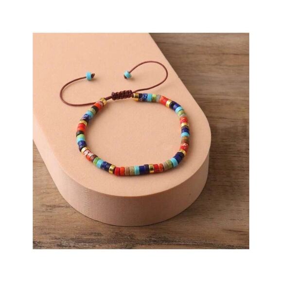 7 Chakra Color Bracelet, Meditation Bracelet, Bohemian Bracelet, Yoga Bracelet - Picture 3 of 6